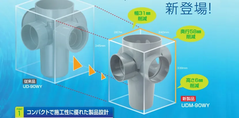 タキロン 塩ビ製 雨水マス・雨水浸透マスがコンパクトになって新発売