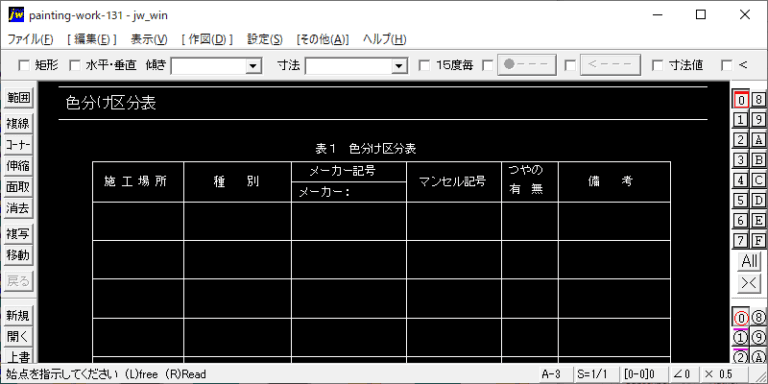色分け区分表