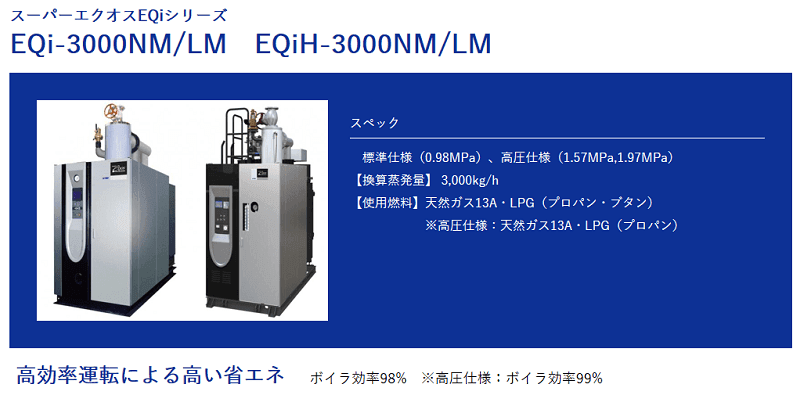 高圧仕様貫流ボイラ スーパーエクオス
