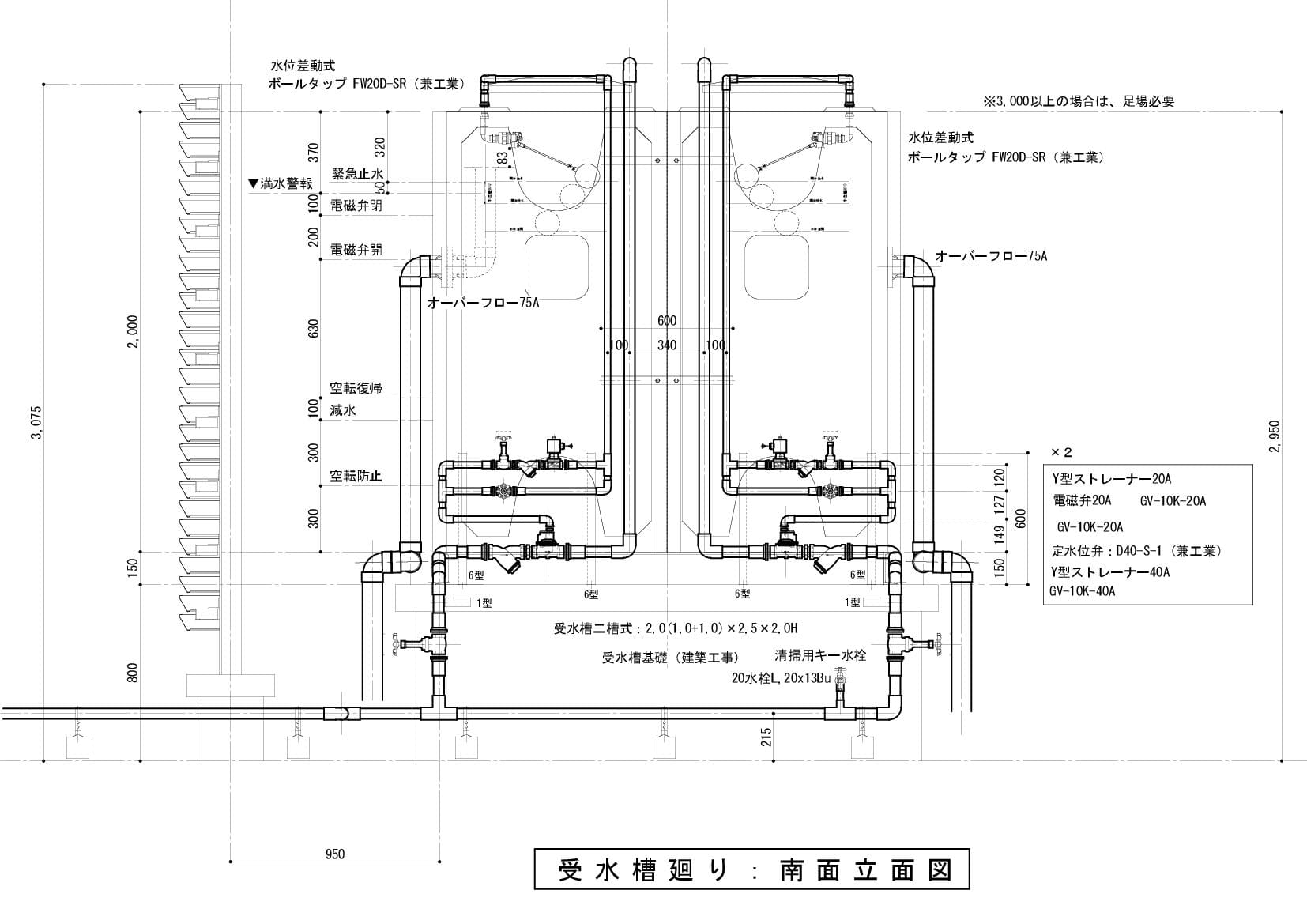 受水槽廻り施工図_断面図