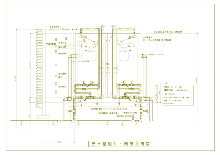 受水槽廻り施工図_断面図