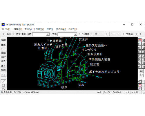 蒸気用鋼鈑製ボイラ（ボイラ廻り配管）