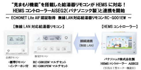 無線 LAN 対応給湯器リモコン