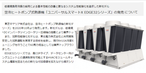 東芝キヤリア 空冷ヒートポンプ式熱源機 ユニバーサルスマートX EDGE32